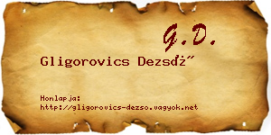 Gligorovics Dezső névjegykártya